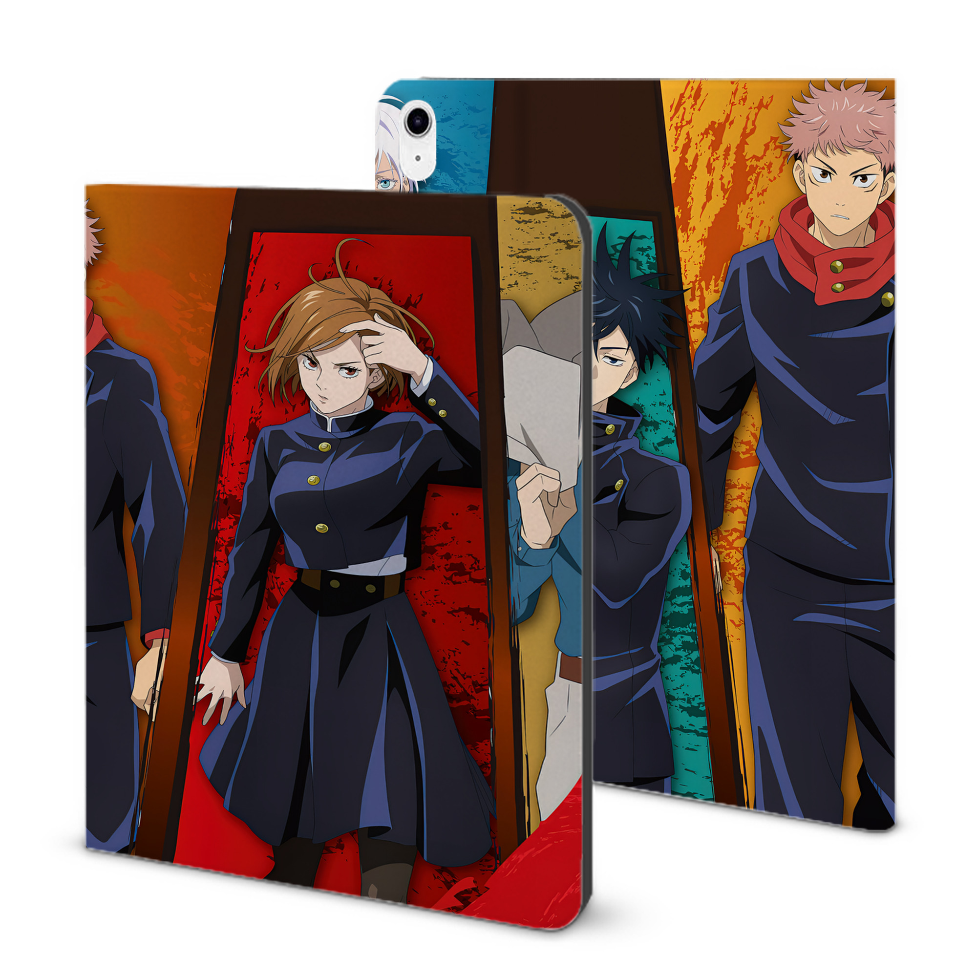 （画像用） 呪術廻戦 Jujutsu Kaisen IPad ケース ブック型 PUレザー TPU 耐衝撃 軽量 薄型 ペン収納なし 全面保護 IPad 各モデル対応